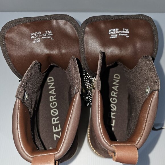 NEW Cole Haan Zerogrand Lodge Boot 9.5 Java Leather Shearling Waterproof Hiker - Picture 7 of 13